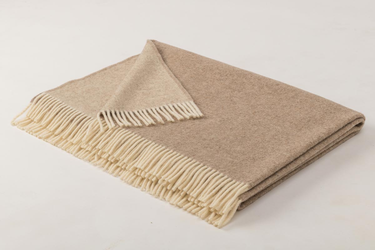 Wolldecke Teltow beige